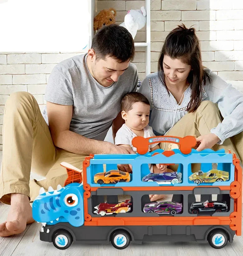Brehn | Ausklappbarer Dino Renntruck