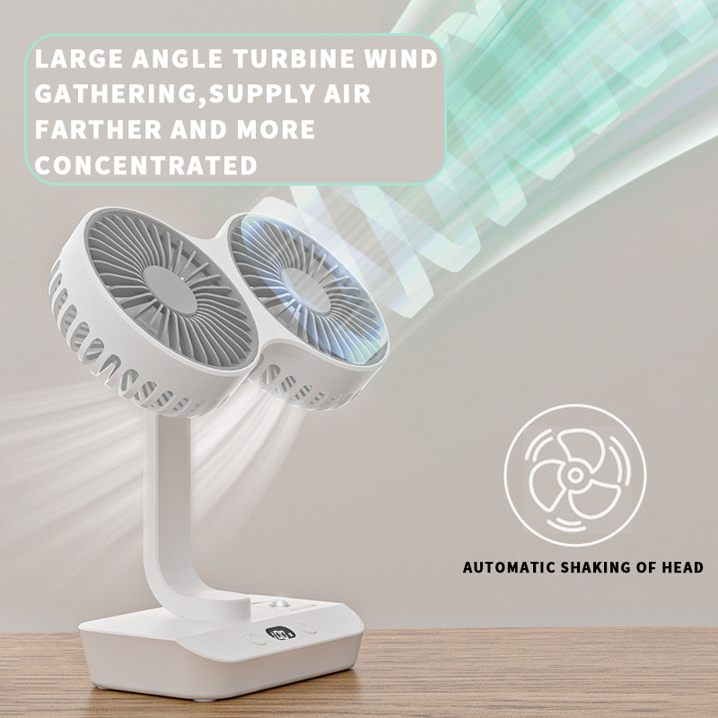 Wiederaufladbarer Ventilator mit Doppelkopf | Brehn