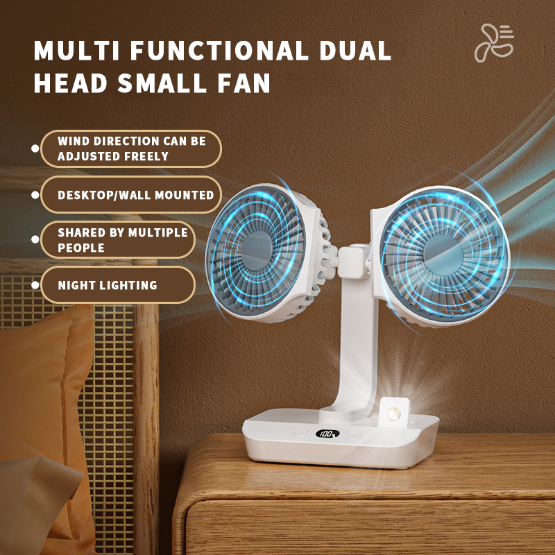 Wiederaufladbarer Ventilator mit Doppelkopf | Brehn
