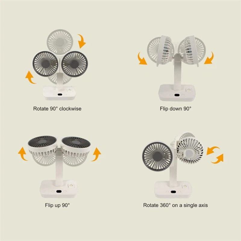 Wiederaufladbarer Ventilator mit Doppelkopf | Brehn