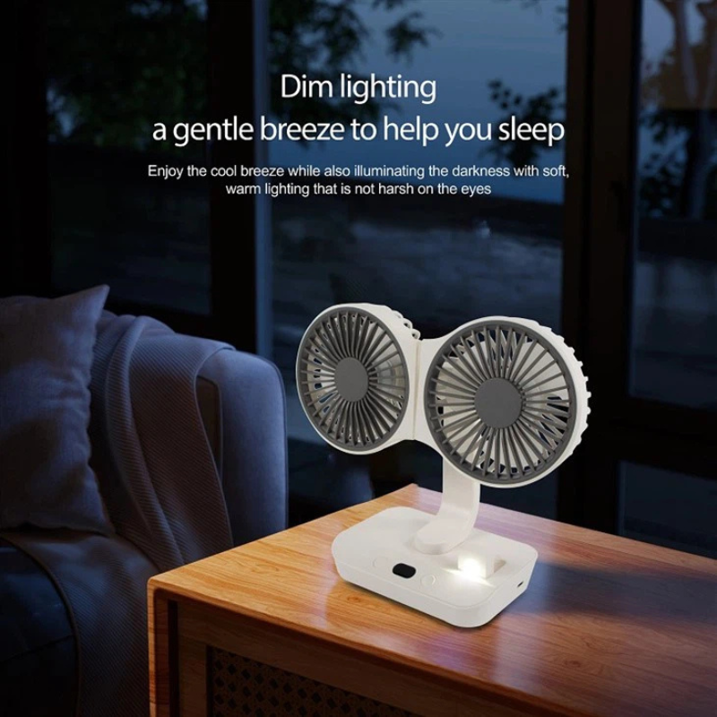 Wiederaufladbarer Ventilator mit Doppelkopf | Brehn