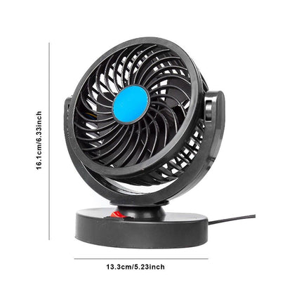 Dual Head USB Auto Ventilator mit 360° Rotation für 12V/24V Fahrzeuge | Brehn