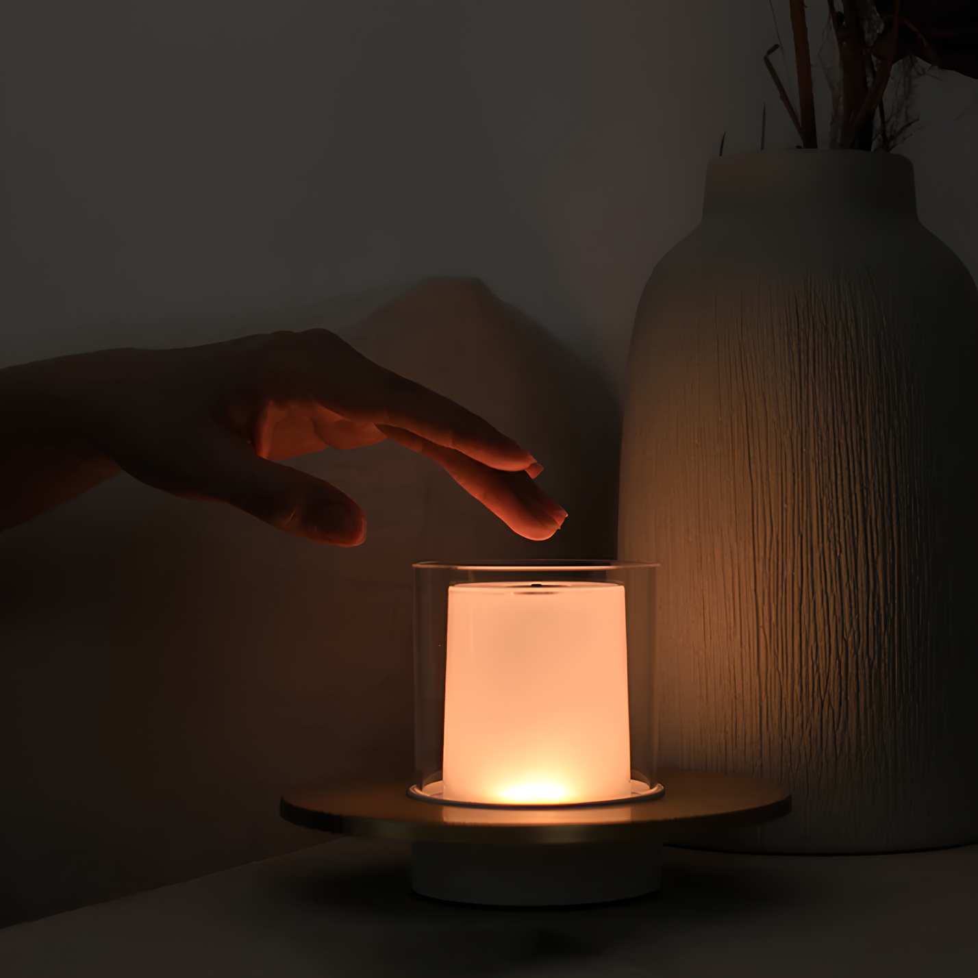 Glas Kerzen Tischlampe | Brehn