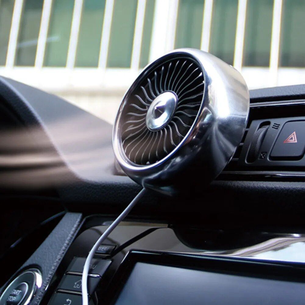 USB Auto Belüftungsventilator mit 3 Geschwindigkeiten & Farbenfrohem LED-Licht | Brehn
