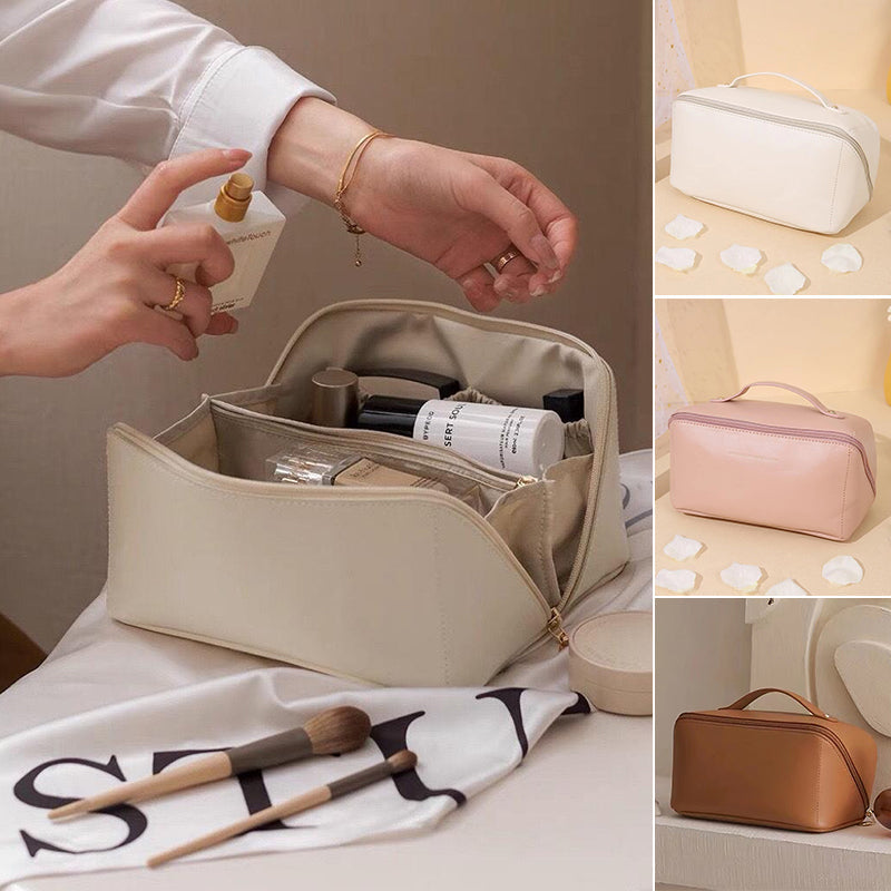 Tragbare Reisekosmetiktasche aus Leder | Brehn