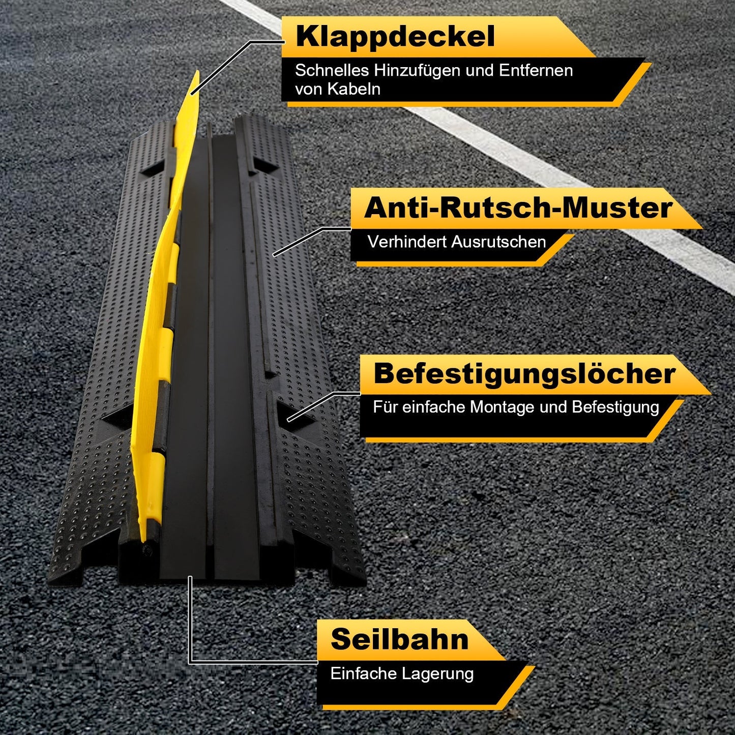 Kabelbrücke Gummi Kabelschutzmatte 3 Stück | Brehn