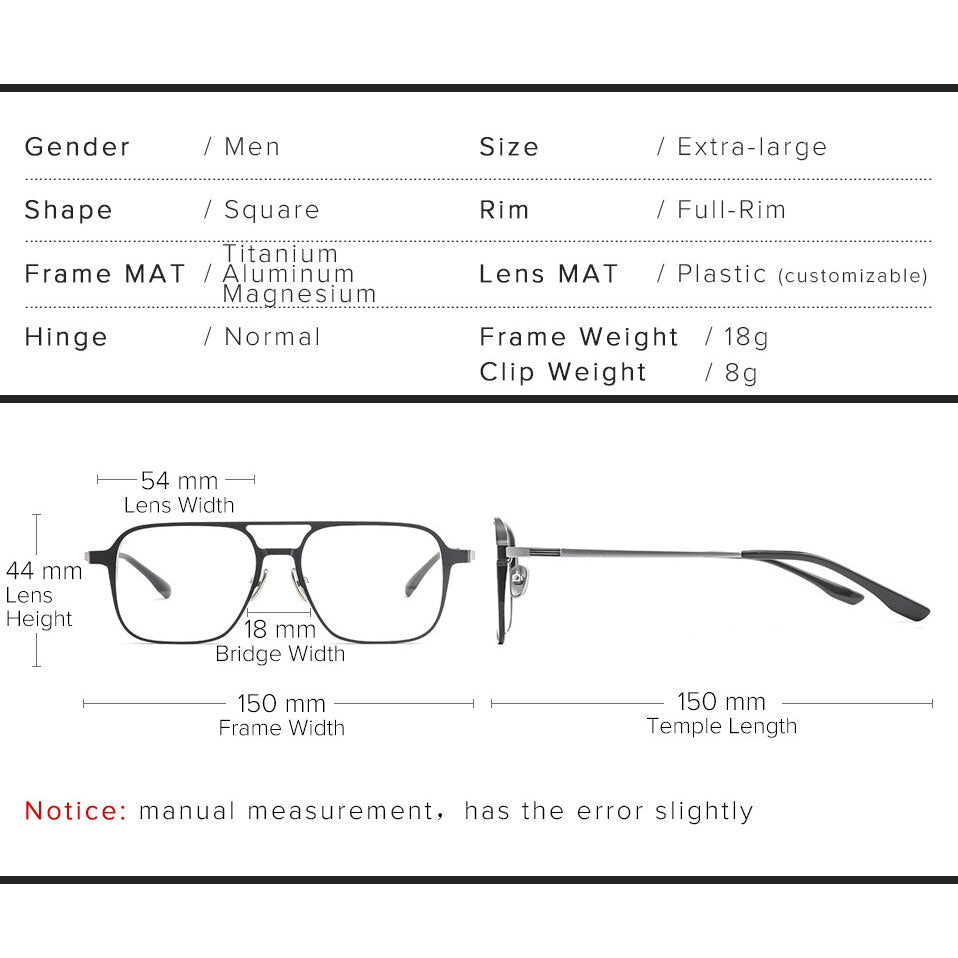 Brehn | Pure Titanium Magnet Clip-On Brille
