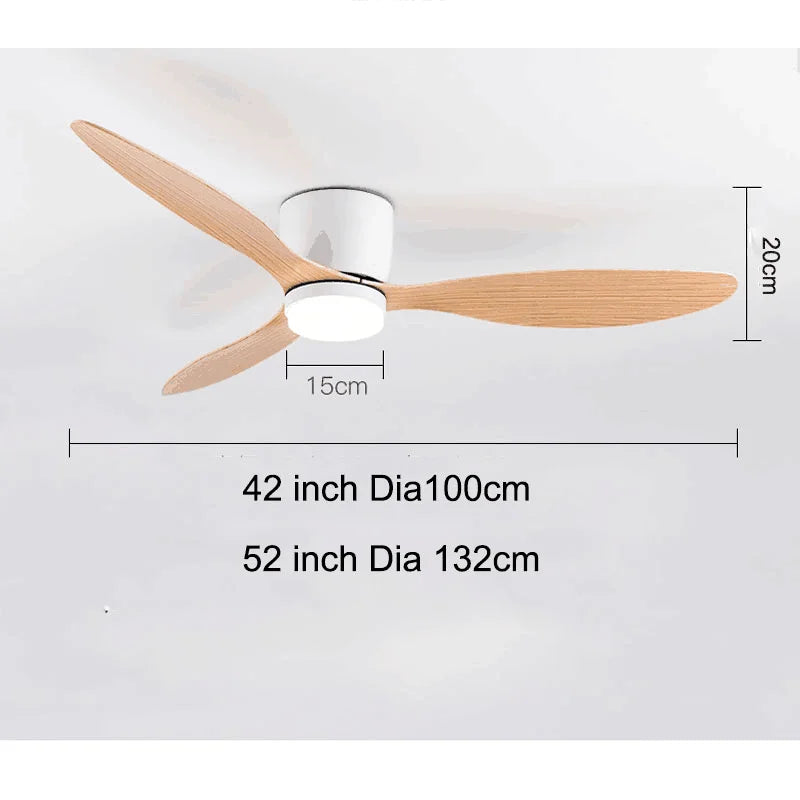 42/52 Zoll Deckenventilatoren mit LED-Lichtern - 3 Farben, 6 Geschwindigkeiten DC-Motor, Fernbedienung, niedrige Boden-Decorative Ventilatoren mit Beleuchtung | Brehn