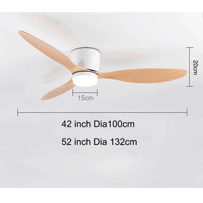 42/52 Zoll Deckenventilatoren mit LED-Lichtern - 3 Farben, 6 Geschwindigkeiten DC-Motor, Fernbedienung, niedrige Boden-Decorative Ventilatoren mit Beleuchtung | Brehn