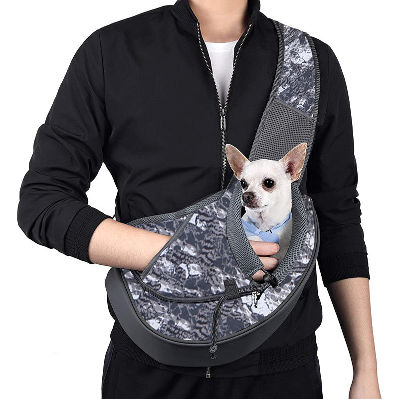 Brehn | Haustier Hund Trage Sling Tasche mit verstellbarem Gurt & Handyfach, für Hunde & Katzen