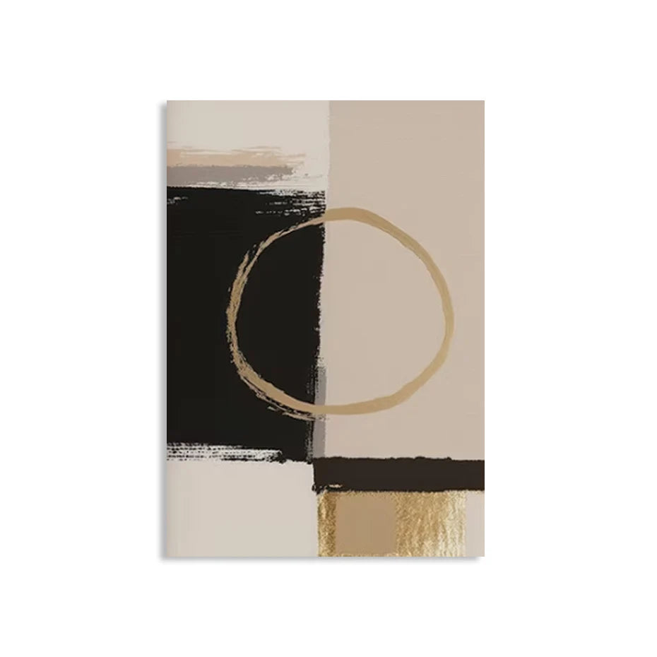 Schwarz Beige Gold Farbblock Abstrakte Wandkunst Fine Art Leinwanddrucke Moderne Bilder Für Wohnzimmer Schlafzimmer Zeitgenössische Inneneinrichtung | Brehn