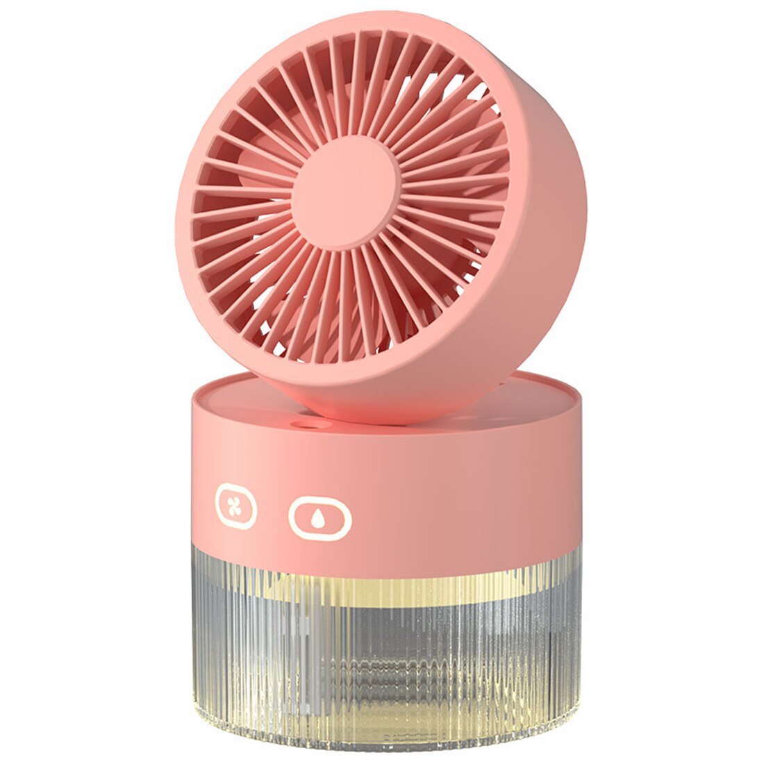 Mini Foldable USB Warm Light Spray Fan - Image 2
