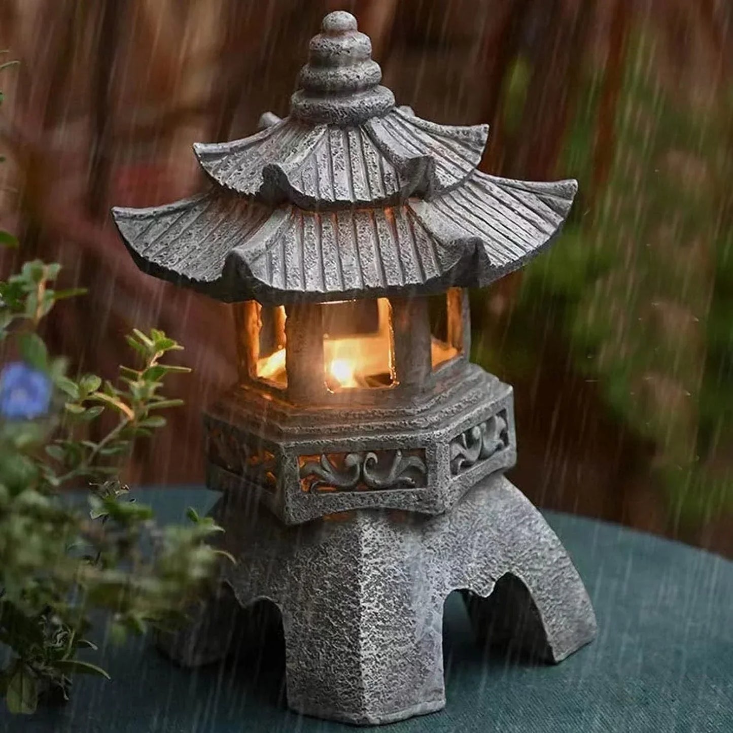 Japanische Gartenlaterne – Wetterfeste LED Außenbeleuchtung für Zen-Gärten | Brehn