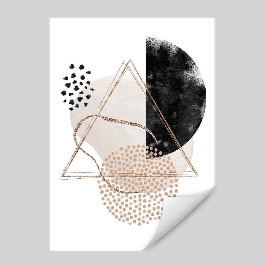 Abstrakter geometrischer Kunstdruck in Schwarz und Gold Nr. 1