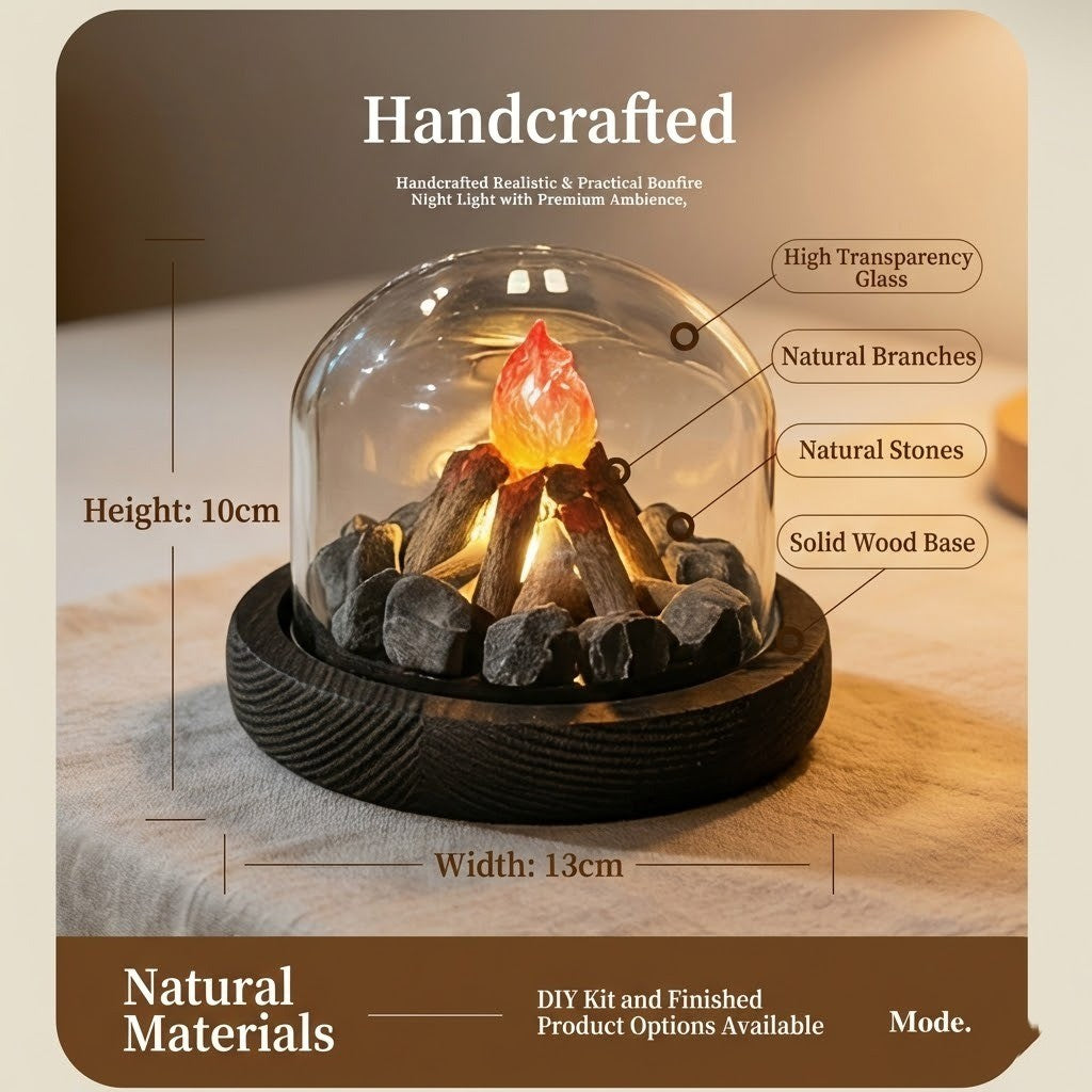 Mini Lagerfeuer Flamme Glasdome Nachtlampe | Brehn