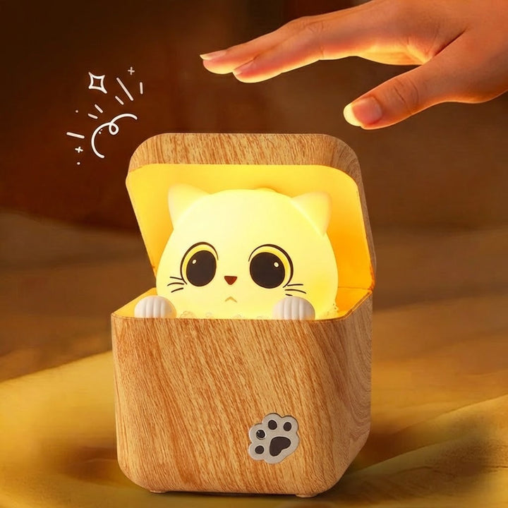 Süße Peekaboo Katze Holz Nachtlicht Lampe | Brehn