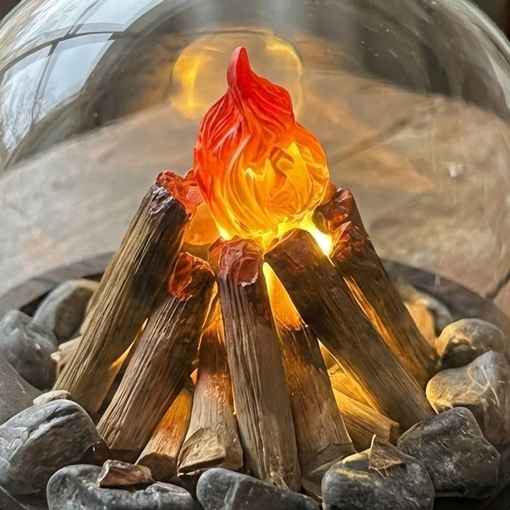 Mini Lagerfeuer Flamme Glasdome Nachtlampe | Brehn