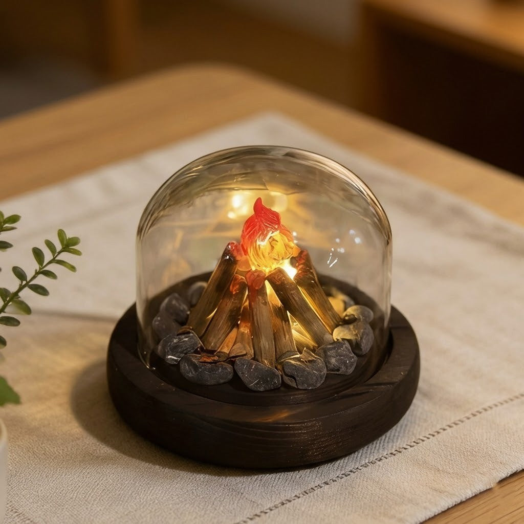 Mini Lagerfeuer Flamme Glasdome Nachtlampe | Brehn