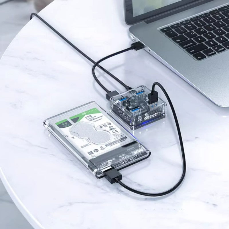 Brehn | Transparent Minimalist 4-Port USB 3.0 Erweiterungs-Dock