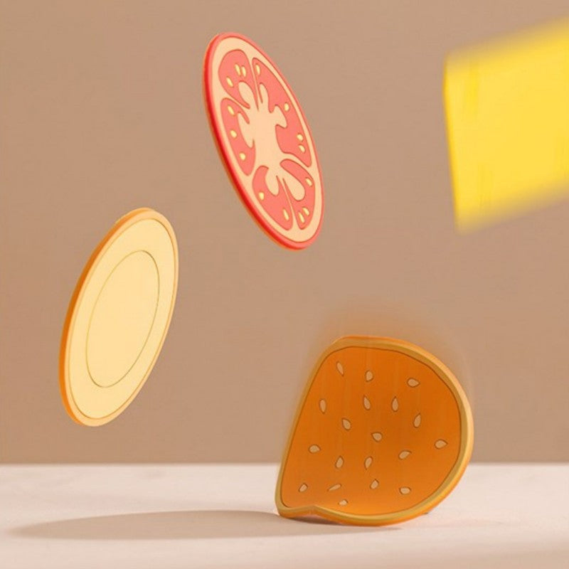 Brehn | Kreatives Schichtdesign Burger-förmiges isoliertes Untersetzer-Set