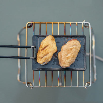 Brehn | Tragbare ultra-kleine antihaftbeschichtete Grillpfanne für Camping im Freien