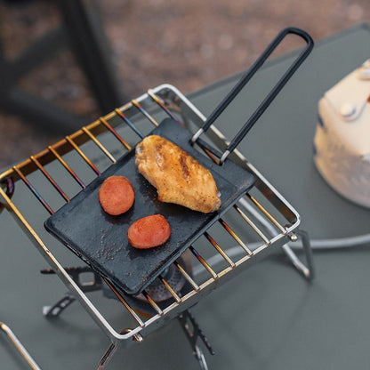 Brehn | Tragbare ultra-kleine antihaftbeschichtete Grillpfanne für Camping im Freien
