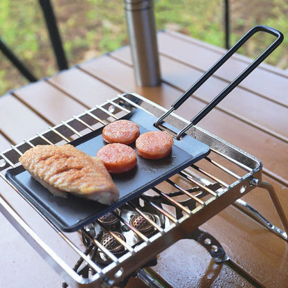Brehn | Tragbare ultra-kleine antihaftbeschichtete Grillpfanne für Camping im Freien