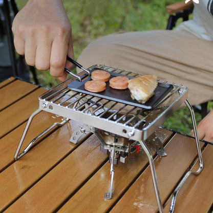 Brehn | Tragbare ultra-kleine antihaftbeschichtete Grillpfanne für Camping im Freien