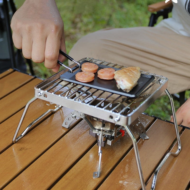 Brehn | Tragbare ultra-kleine antihaftbeschichtete Grillpfanne für Camping im Freien