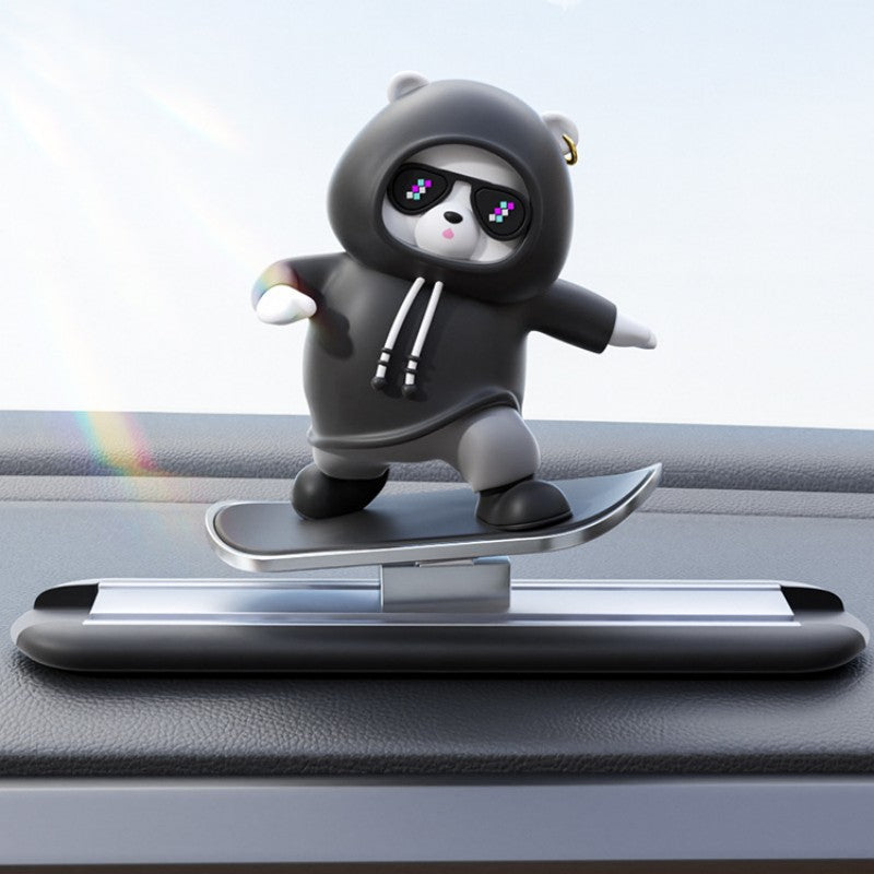 Brehn | Auto-Montierter Cartoon Skateboardender Bär Rutsch Ornament