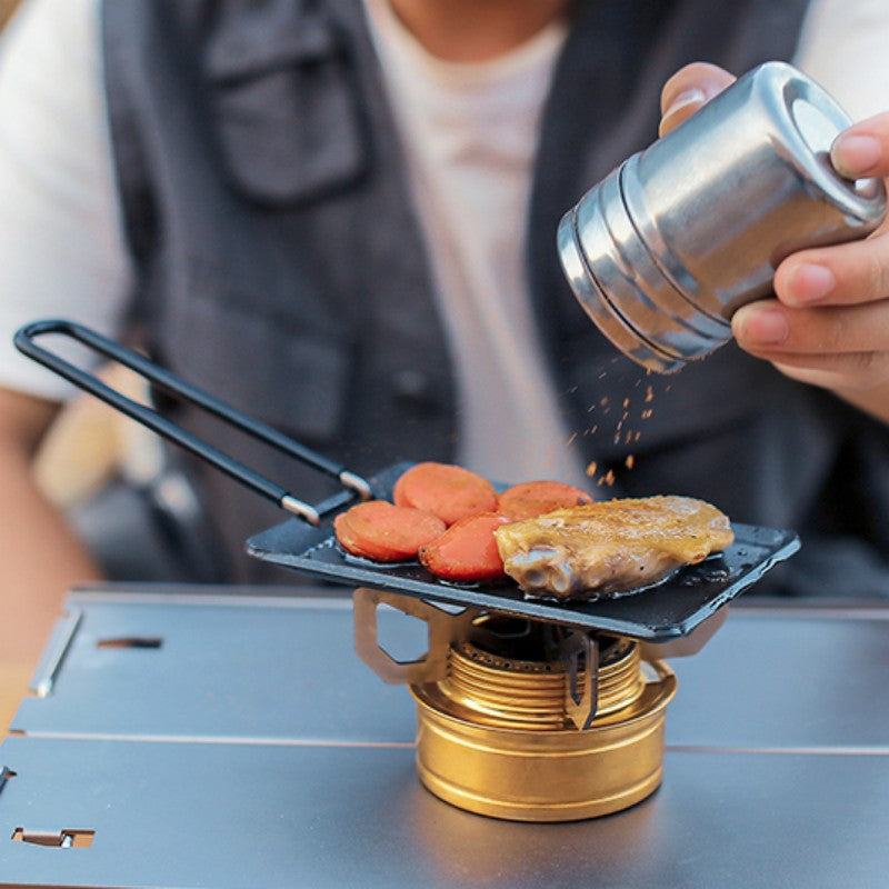 Brehn | Tragbare ultra-kleine antihaftbeschichtete Grillpfanne für Camping im Freien