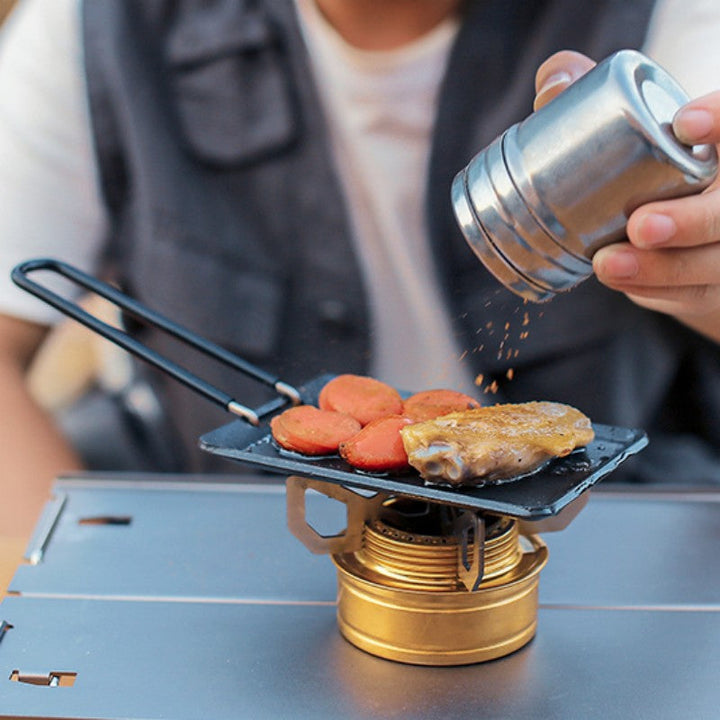 Brehn | Tragbare ultra-kleine antihaftbeschichtete Grillpfanne für Camping im Freien
