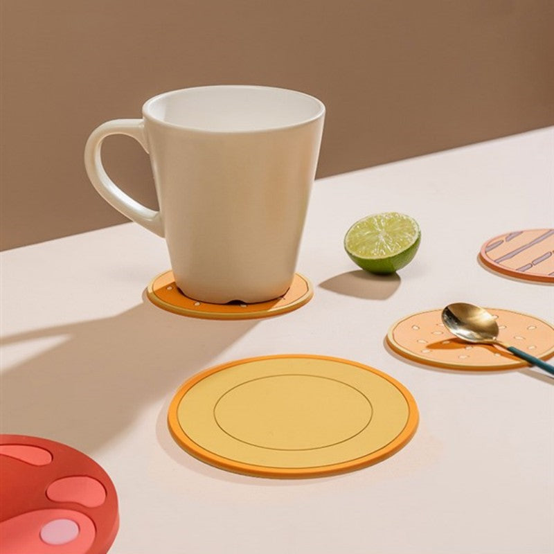 Brehn | Kreatives Schichtdesign Burger-förmiges isoliertes Untersetzer-Set