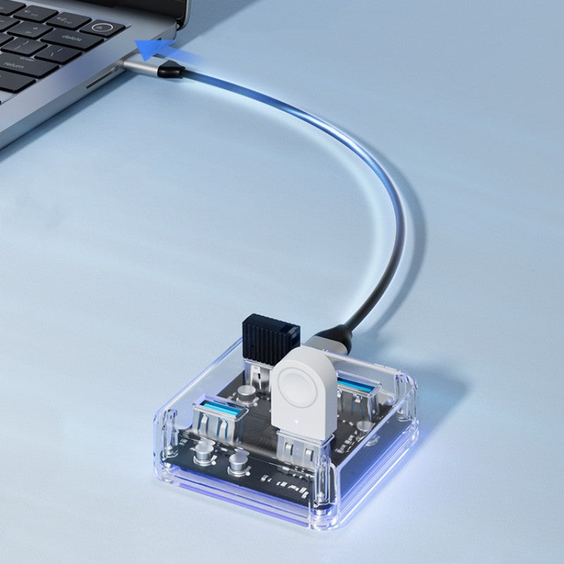 Brehn | Transparent Minimalist 4-Port USB 3.0 Erweiterungs-Dock