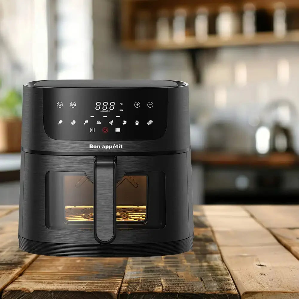 Airfryer 6.0 l. (fettarm: grillen, backen, braten und frittieren) | Brehn