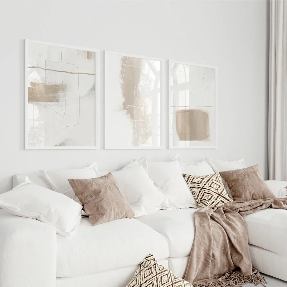 Absolute Minimal Beige White Abstract Wall Art Fine Art Canvas Prints Simple Artworks Für Moderne Wohnung Wohnzimmer Kunst Für Zeitgenössische Dekoration