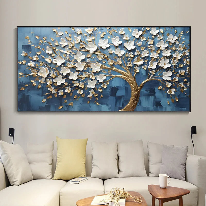 Abstract Kirschblütenbaum Wandkunst Feine Kunst Leinwanddrucke Moderne Botanische Blumenbilder Für Wohnzimmer Schlafzimmer Kunst Dekor | Brehn