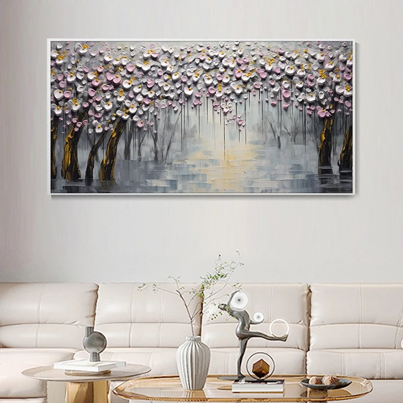 Abstract Kirschblütenbaum Wandkunst Feine Kunst Leinwanddrucke Moderne Botanische Blumenbilder Für Wohnzimmer Schlafzimmer Kunst Dekor | Brehn