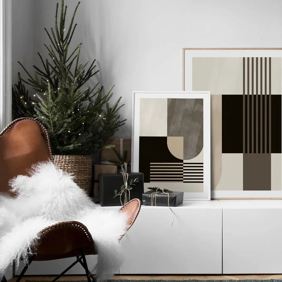 Abstrakte geometrische Farbfelder Wandkunst Fine Art Leinwanddrucke neutrale Farben Bilder für moderne Wohnzimmer Kunst für zeitgenössische Interieurs