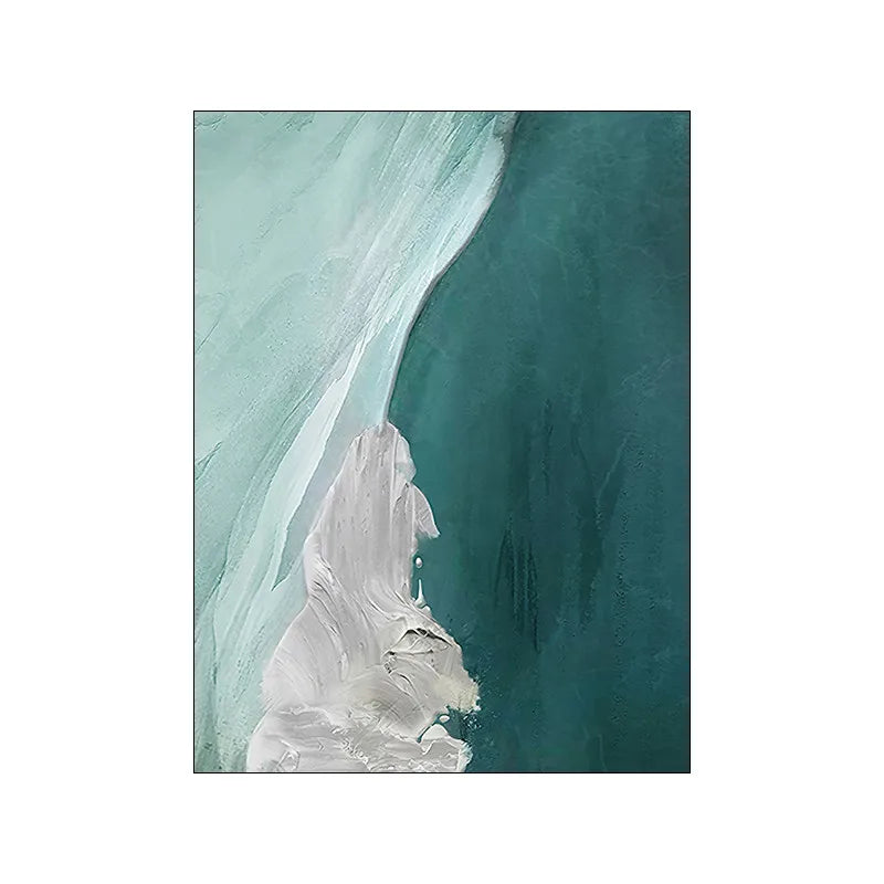 Abstrakte grüne Aqua sandige Strand-Seascape-Wandkunst Fine Art Leinwanddrucke Bilder für moderne Wohnung Wohnzimmer Schlafzimmer Kunstdekoration