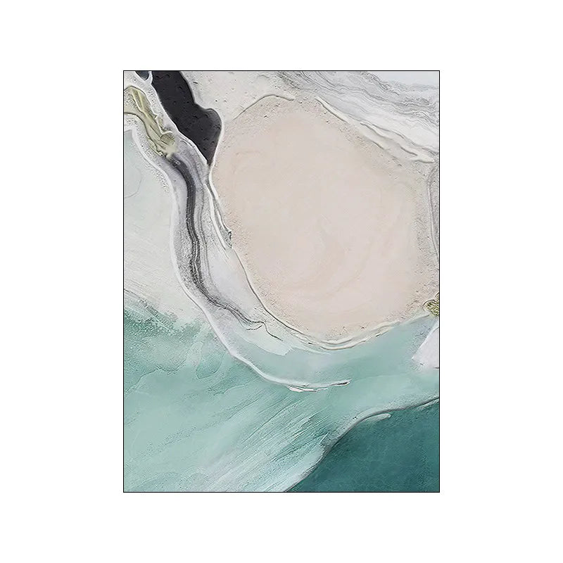 Abstrakte grüne Aqua sandige Strand-Seascape-Wandkunst Fine Art Leinwanddrucke Bilder für moderne Wohnung Wohnzimmer Schlafzimmer Kunstdekoration
