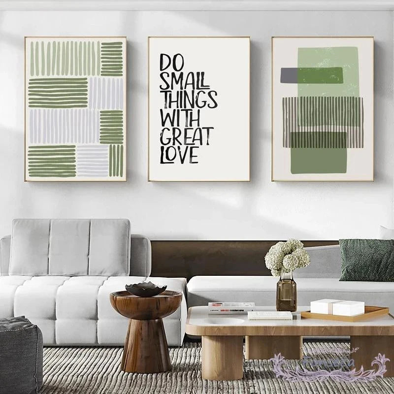Abstract Grünes Geometrisches Linienkunst Wandkunst Fine Art Leinwanddrucke Bilder Für Modernes Apartment Wohnzimmer Home Office Kunst Dekor | Brehn