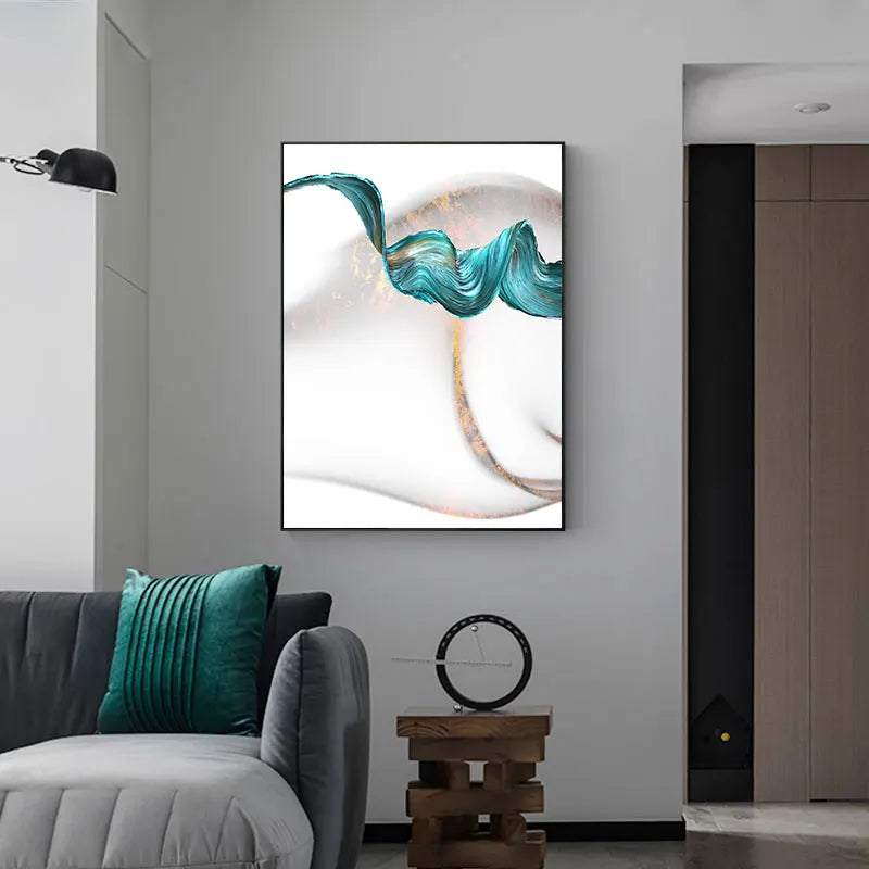 Abstrakte grüne Jade fließende Bio-Band Wandkunst Feine Kunst Leinwanddrucke Schicke Bilder für Wohn- und Esszimmer moderne Wohnkultur