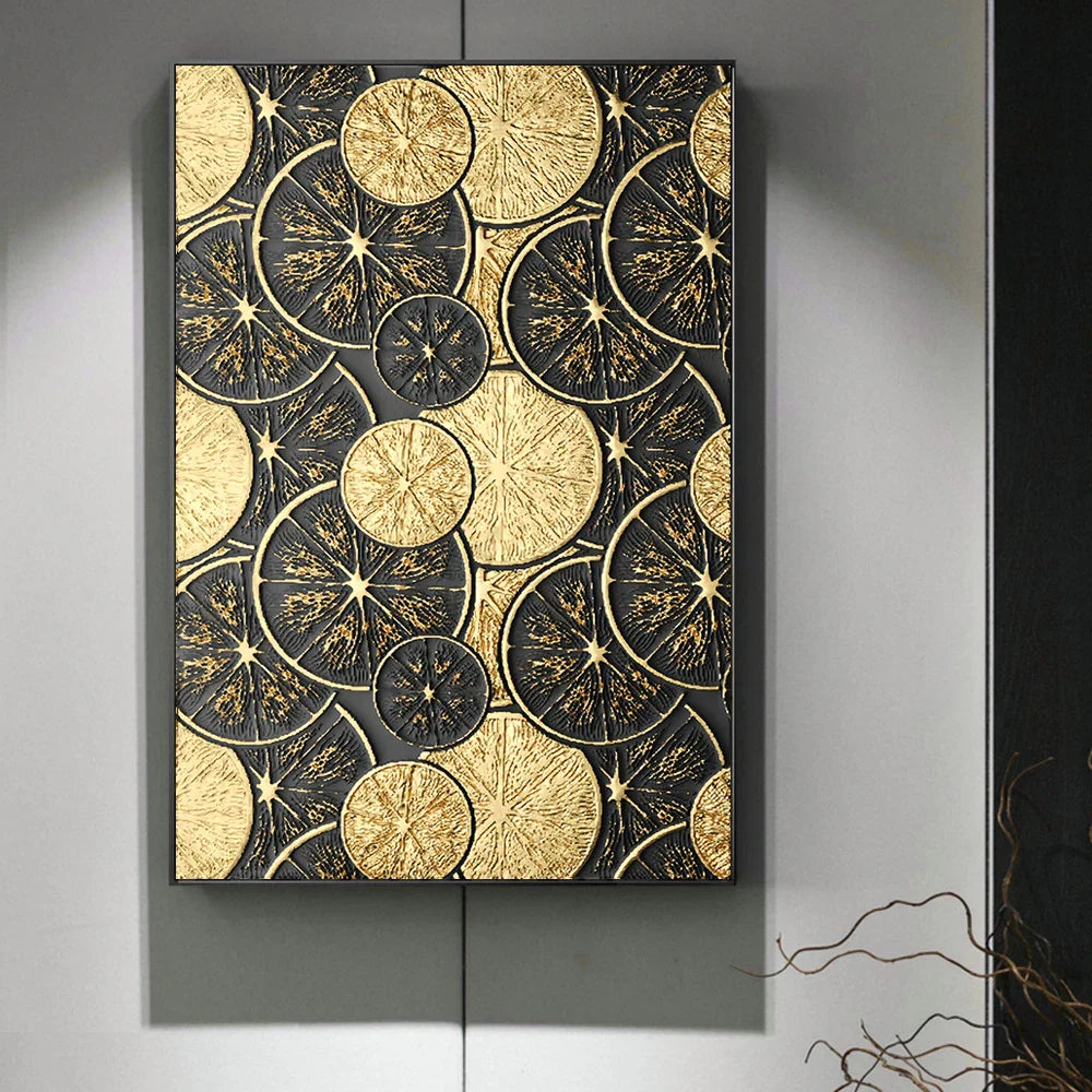 Abstrakte Vintage Organische Gold Schwarze Wandkunst Fine Art Leinwanddrucke Moderne Bilder Für Wohnzimmer Esszimmer Eingang Foyer Kunst