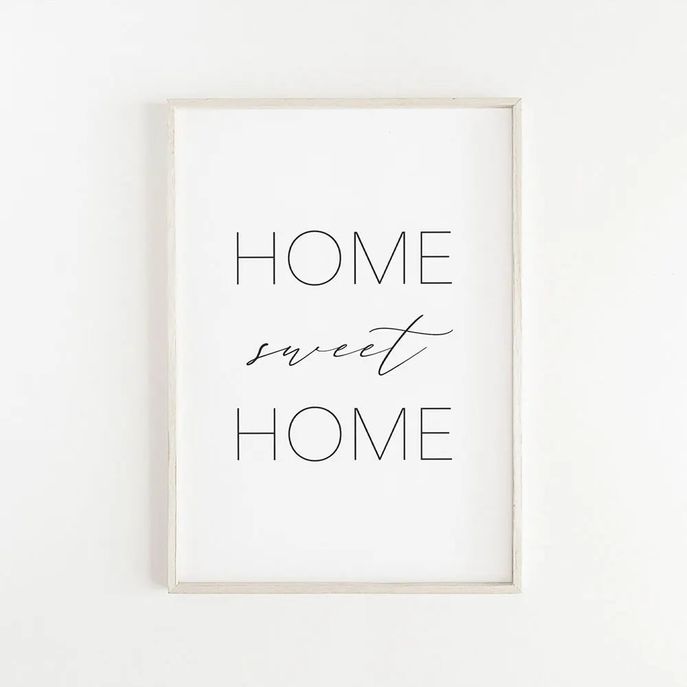 Home Sweet Home Schwarze Weiße Zitate Poster Wandkunst Feine Kunst Leinwanddrucke Minimalistische Nordische Bilder Für Einfache Wohnzimmerdekoration | Brehn