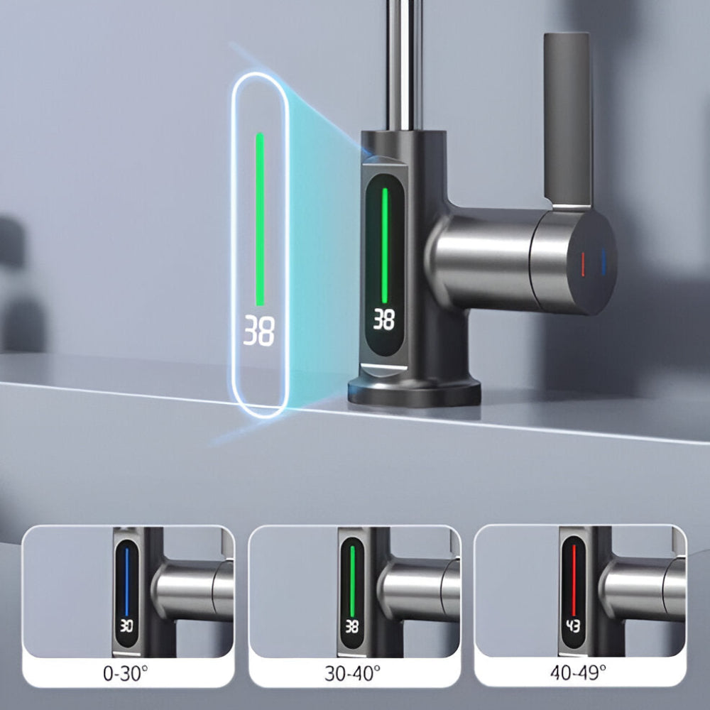 Brehn | Verstellbare Küchenarmatur mit Temperaturanzeige