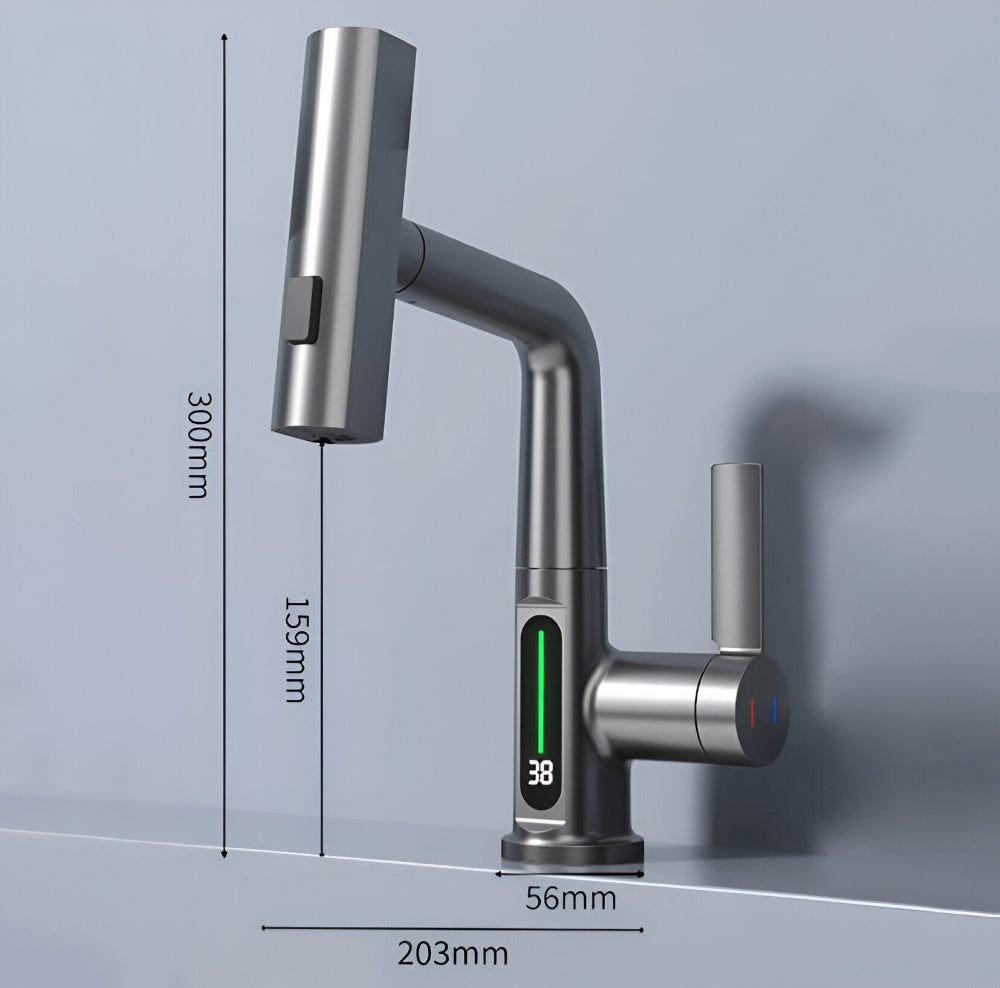 Brehn | Verstellbare Küchenarmatur mit Temperaturanzeige