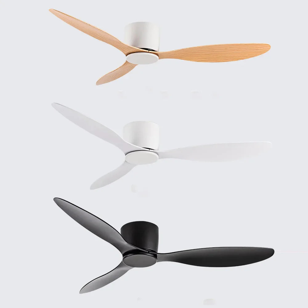 42/52 Zoll Deckenventilatoren mit LED-Lichtern - 3 Farben, 6 Geschwindigkeiten DC-Motor, Fernbedienung, niedrige Boden-Decorative Ventilatoren mit Beleuchtung | Brehn
