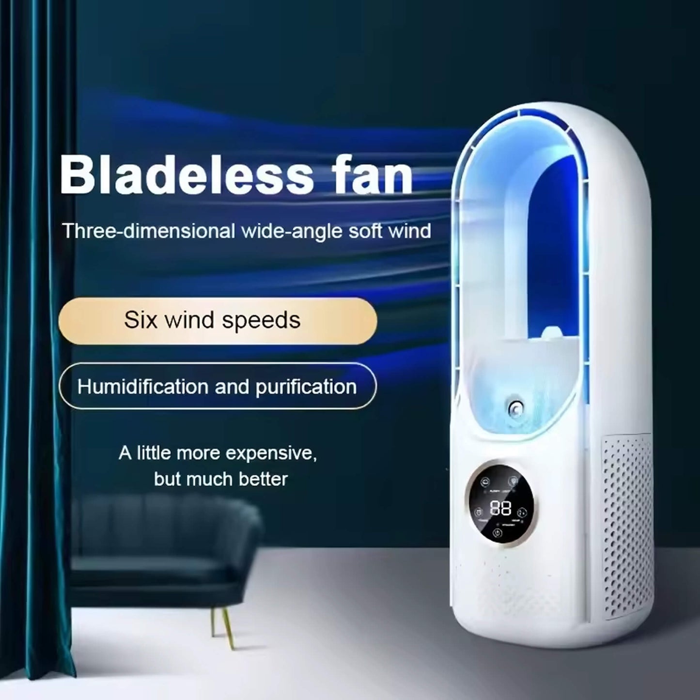 Blade-loser tragbarer Luftkühler | Ultra-leise, ergonomisches Design & ideal für den Einsatz zu Hause und im Büro | Brehn