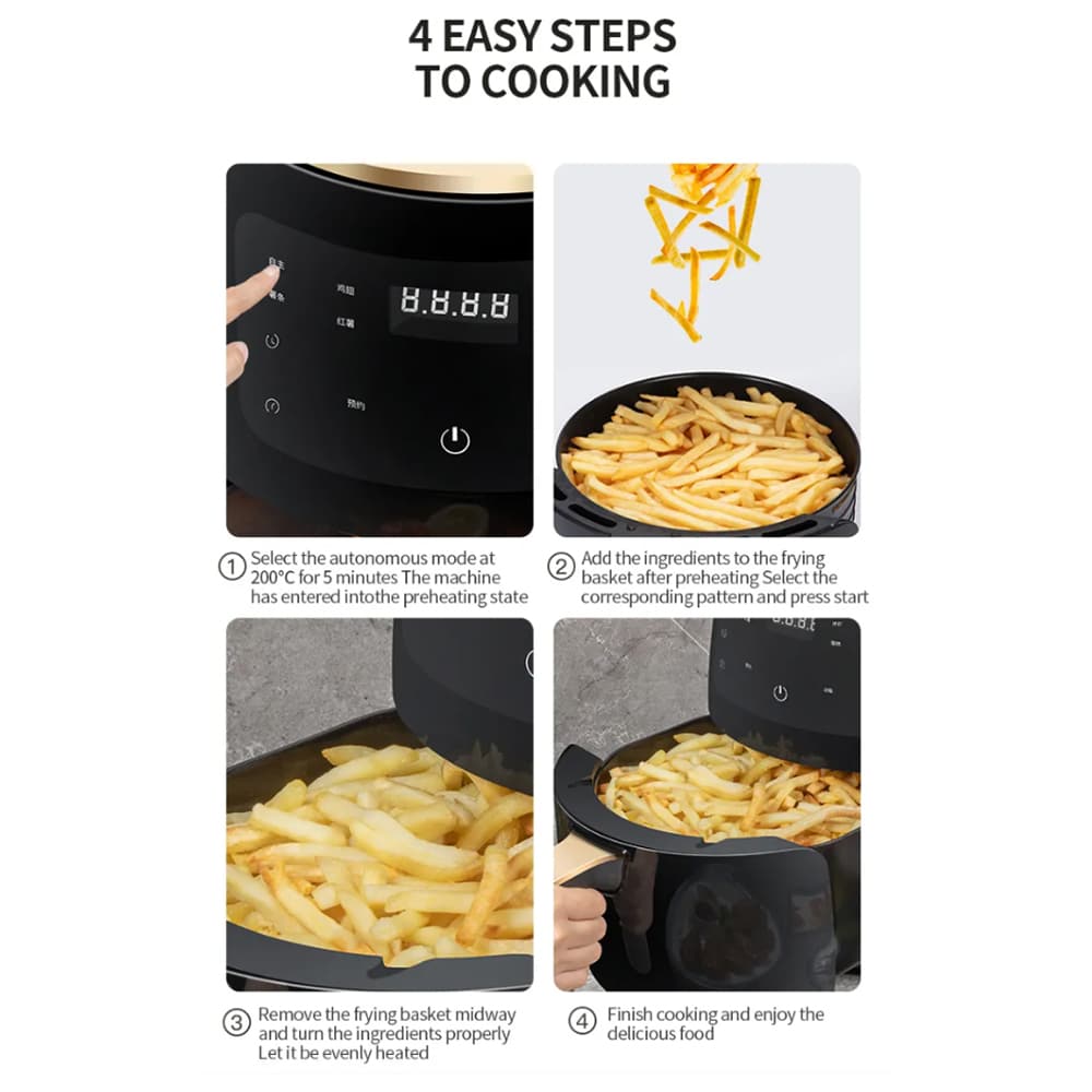 Airfryer 3,5 Liter (fettarm: Grillen, Backen, Frittieren und Frittieren) | Brehn
